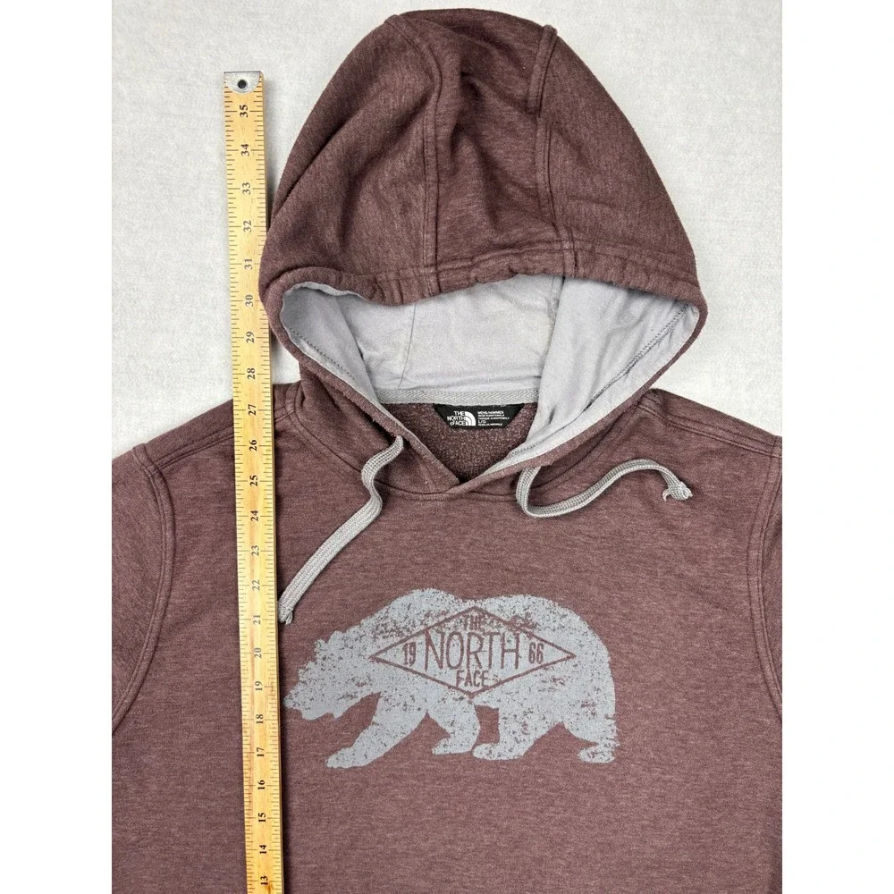 The North Face Mens California Bear Hoodie Maroon Burgundy Pullover Large‎ L